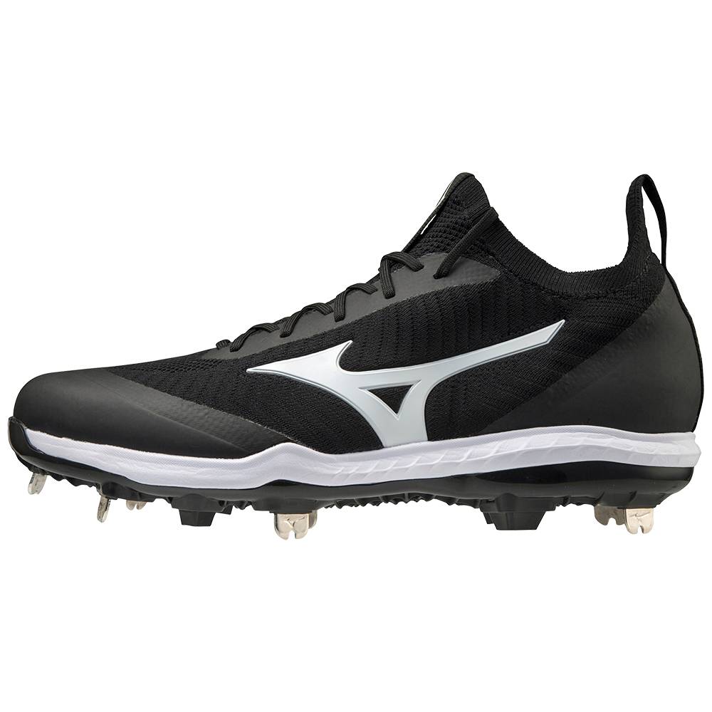Zapatos Para Beisbol Mizuno Dominant Knit Metal Para Hombre Negros/Blancos 3852679-EX